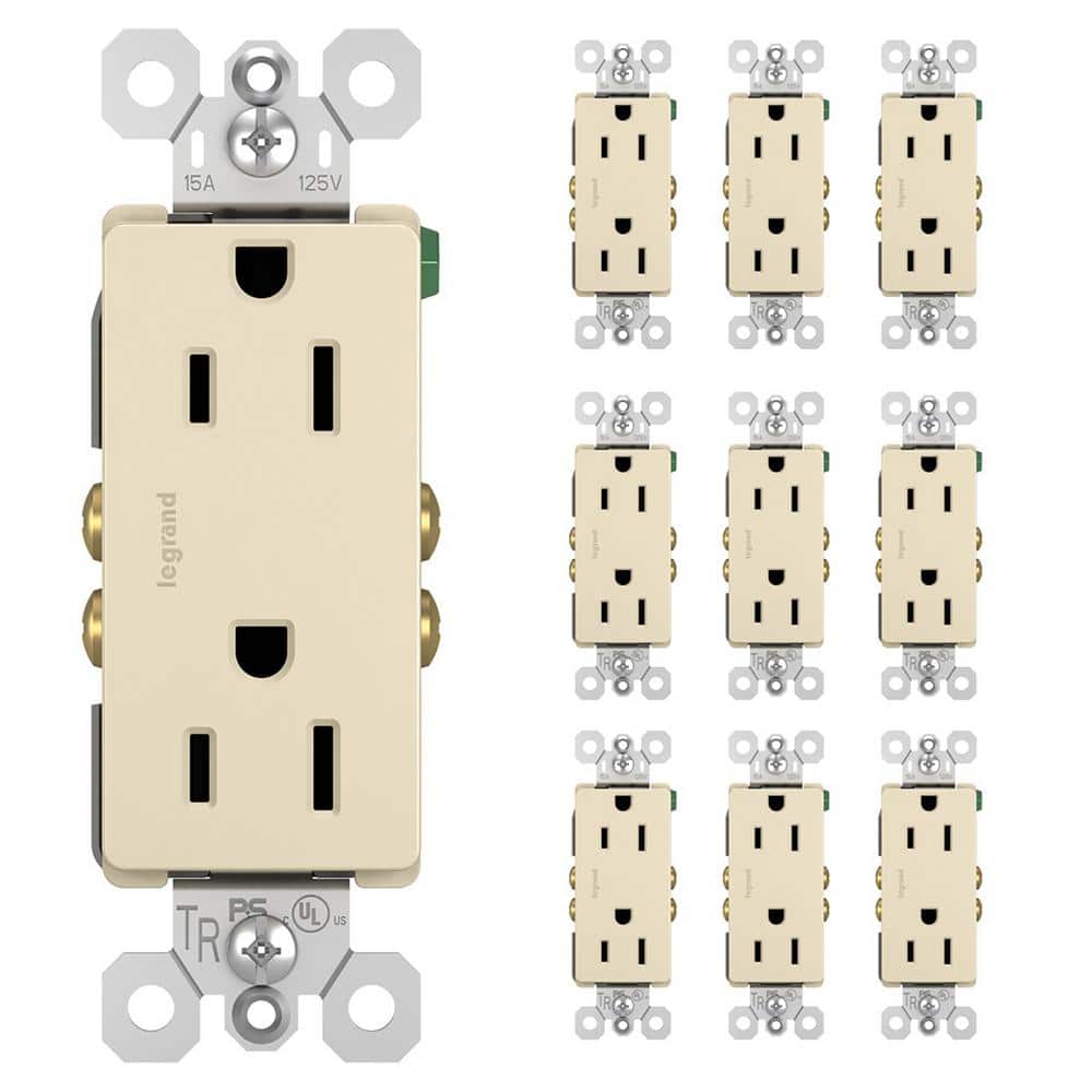 radiant 15 Amp 125-Volt Tamper Resistant Decorator Duplex Outlet, Light Almond (10-Pack) price history on PriceWatchPro