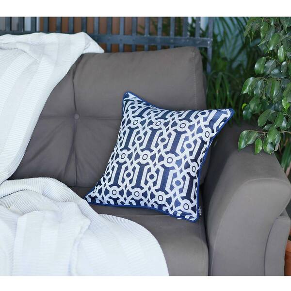 Homeroots Josephine Light Blue Trellis 17 In X Throw Pillow Cover 355461 The Home Depot Homeroots Josephine Light Blue Trellis, Light Blue Throw Pillow Covers