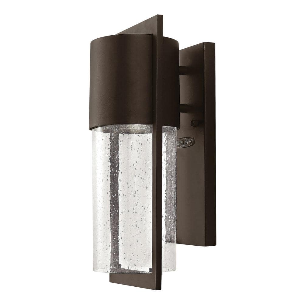 Shelter Buckeye Bronze 1-Light Outdoor Wall Lantern with Clear Seedy Glass