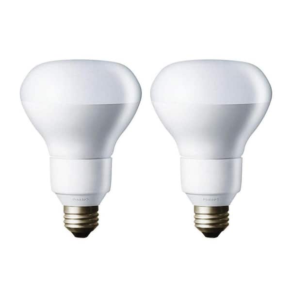 Philips 65-Watt Equivalent R30 Dimmable CFL Light Bulb Soft White (2700K) (2-Pack)