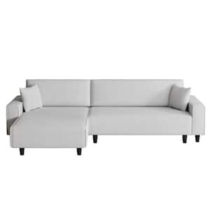 93 in. Gray Corduroy Polyester Twin Size Retractable Sofa Bed