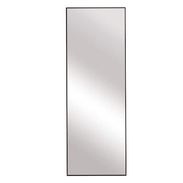 22.8 in. W x 65 in. H Black Metal Frame Full-Length Floor Standing Mirror, Wall Mounted Mirror