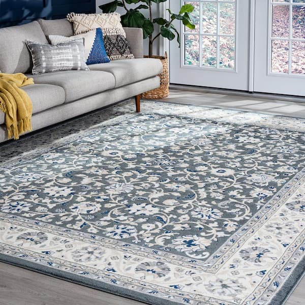 9x13 Traditional Gray Large Area Rugs for Living Room