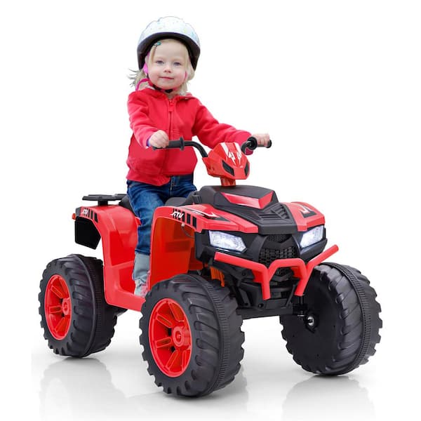 Gymax 13.5 in. Kids Ride-On Car with Wireless Connection Music Radio LED Lights Red