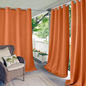 Orange Solid Grommet Room Darkening Curtain - 52 in. W x 95 in. L