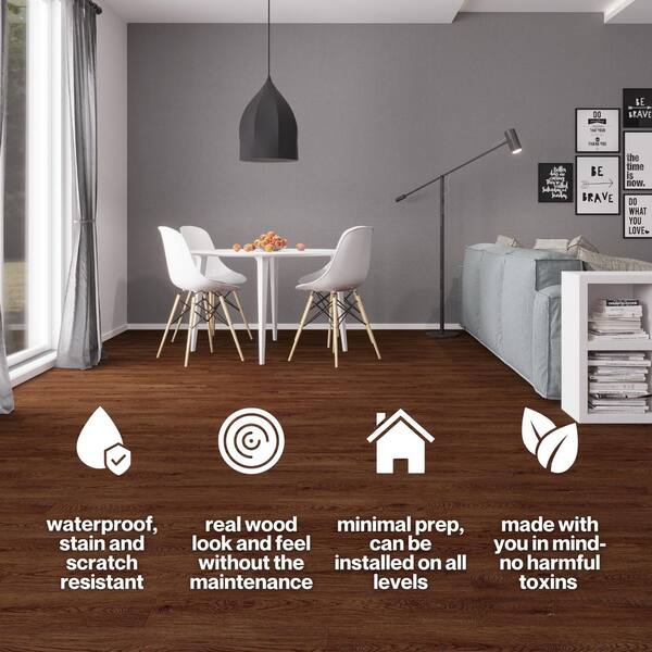 Lucida USA (Sample) MaxCore Pro Ponytail Brown Wood Look 20-mil Waterproof Interlocking Luxury Vinyl Plank