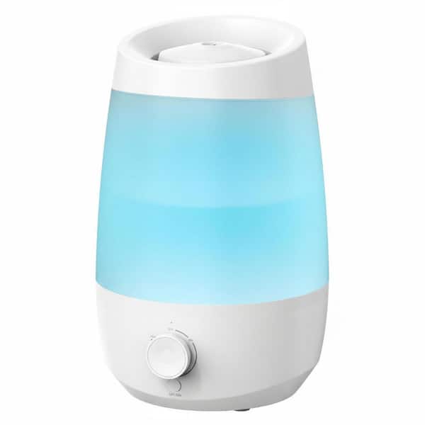 0.66 Gal Ultrasonic Humidifier with Diffuser 270 sq ft 7 LED Colors 25Hr Runtime White