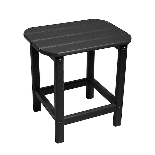 maocao hoom 17.5 in. H Square HDPE Modern Qutdoor Side Table in Black