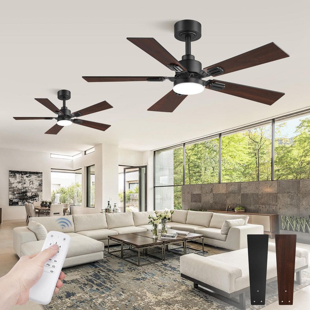 HINNIXY 2-Pack 42 in. Black Dowrod Mount Outdoor Ceingling Fan