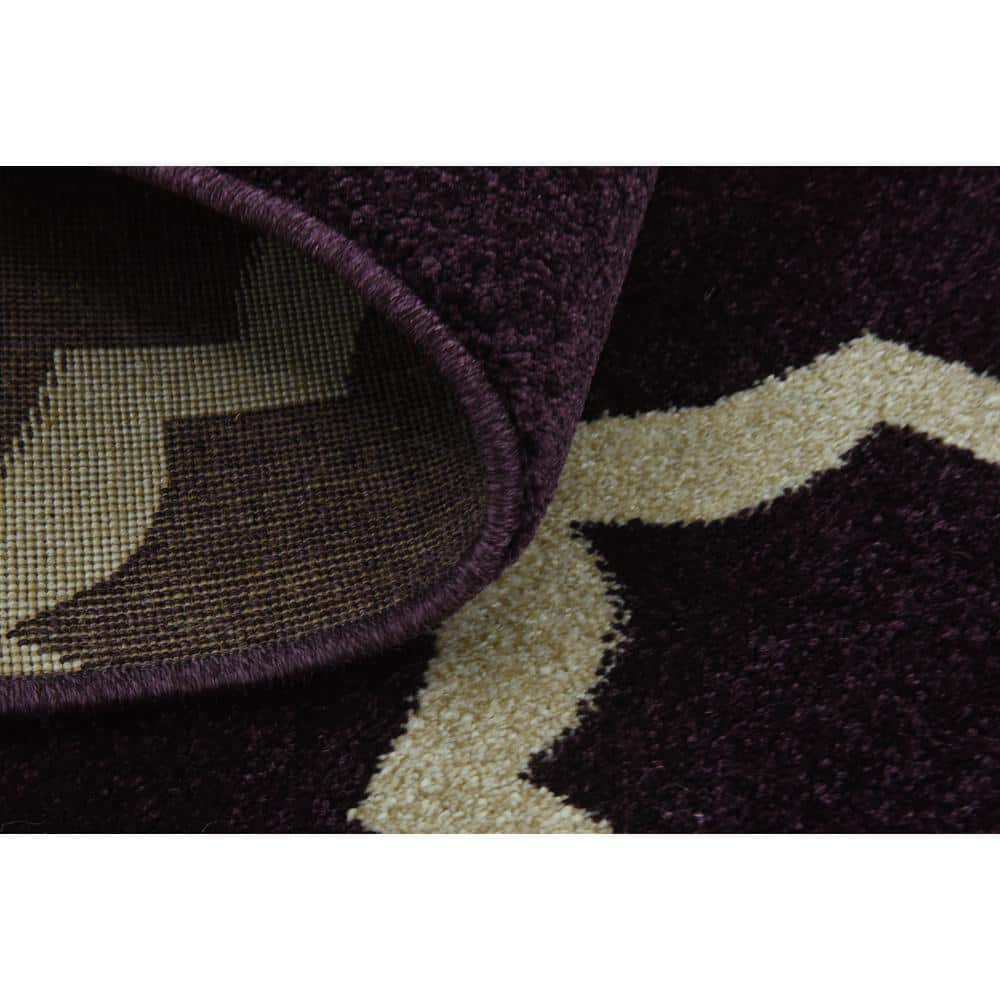 Reversible Trellis Purple Synthetic 10' Square Rug