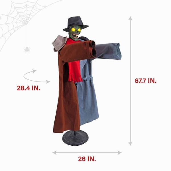 Haunted Hill Farm - 67 in. Life-Size Animatronic Coatrack Monster by Tekky Halloween Decoration with Motion-Activated Sounds