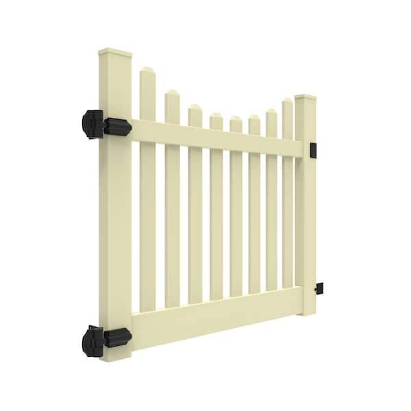 Kettle Scallop 5 ft. W x 4 ft. H Sand Vinyl Un-Assembled Fence Gate