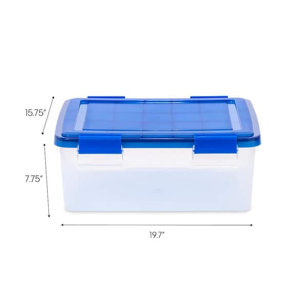 Iris Usa 4 Pack 28qt Plastic Storage Bin with Lid and Secure Latching  Buckles, Pearl