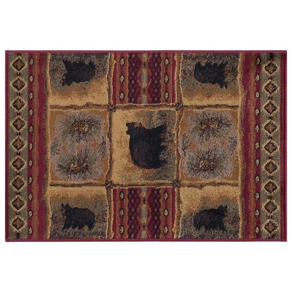 Tayse Rugs Nature Lodge Red 2 ft. x 3 ft. Indoor Area Rug
