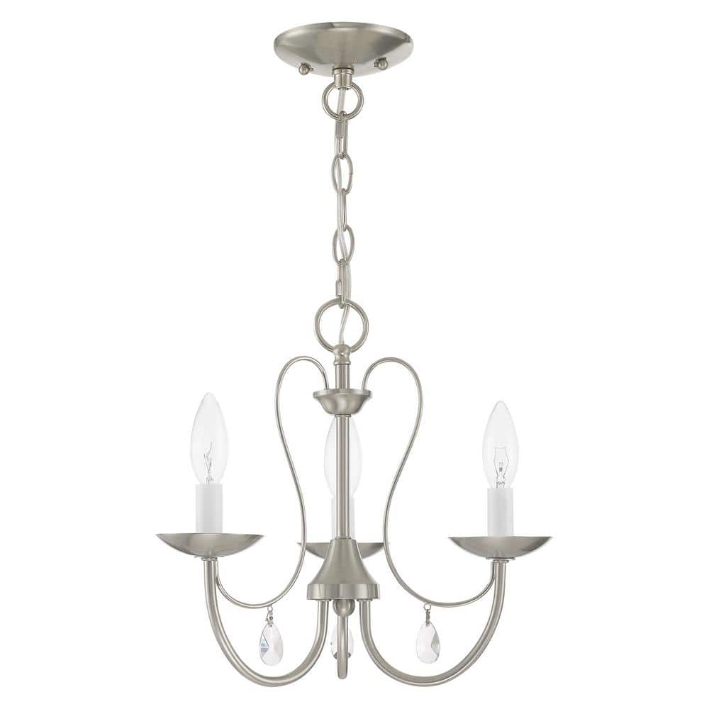 Mirabella Brushed Nickel 3-Light Crystal Chandelier