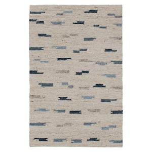 Andrew Blue/ Gray 9 ft. x 12 ft. Abstract Hand-Woven Wool Blend Rectangle Area Rug