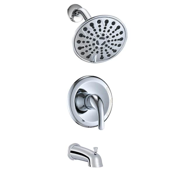 Unbranded Single Handle 2-Spray Tub and Shower Faucet with 2.5 GPM in Polished Chrome (Valve Included)