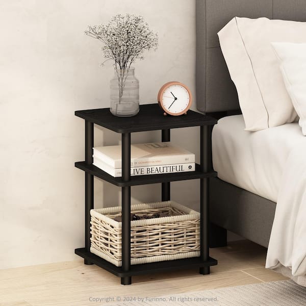 Turn-N-Tube Black/Black 14.6 in. W Nightstand