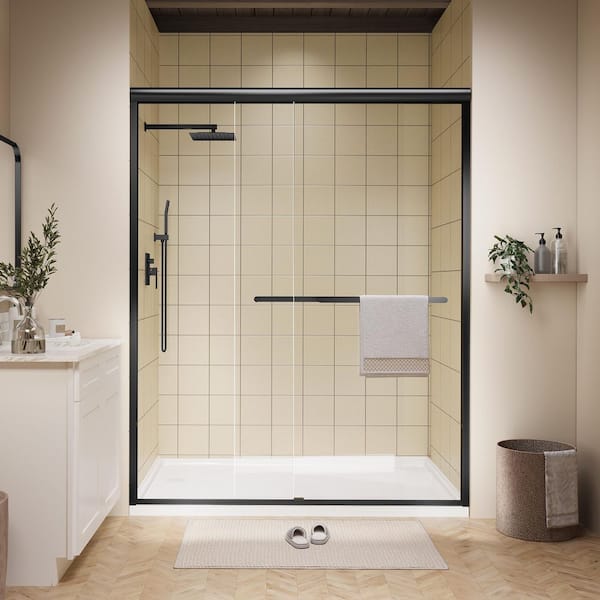 waterpar 56 in. to 60 in. W x 72 in. H Sliding Framed Shower Door