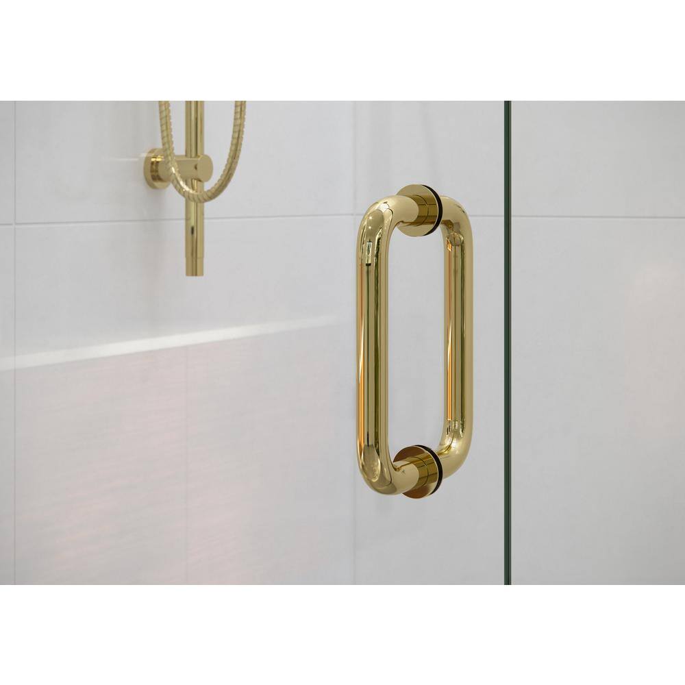 Polished Brass Frameless Glass Shower Door, 36.5" x 78"