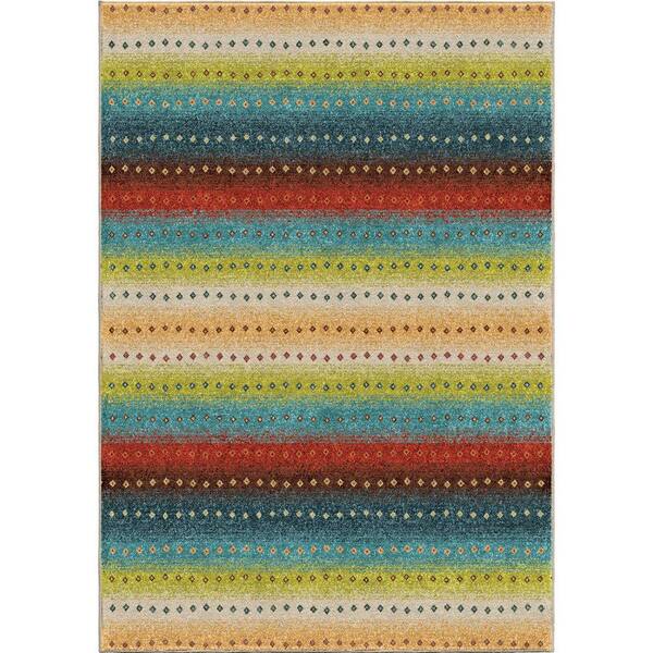 Orian Rugs Sable Stripes Multi 5 ft. x 8 ft. Indoor/Outdoor Area Rug