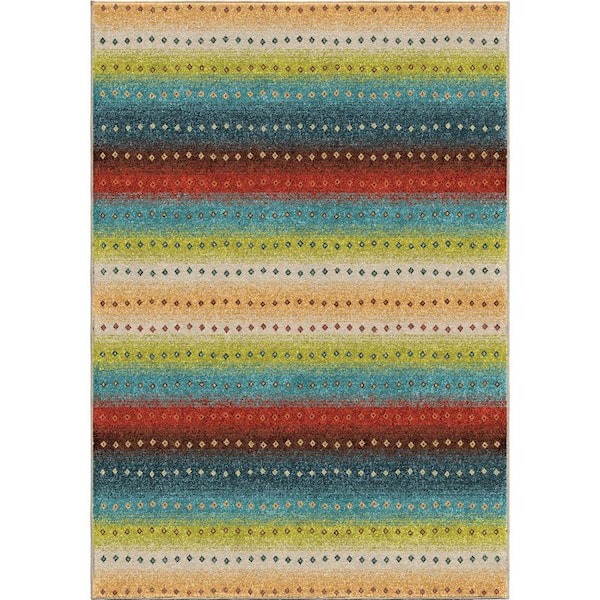 Orian Rugs Sable Stripes Multi 8 ft. x 11 ft. Indoor/Outdoor Area Rug