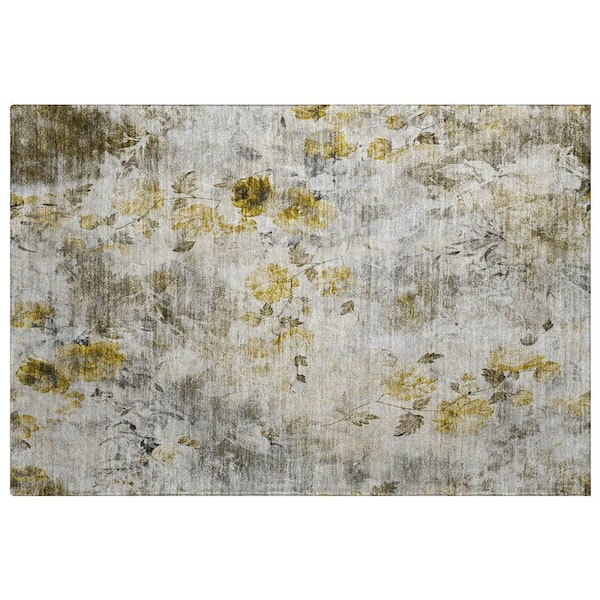 Dream Shag Premium Machine Washable Abstract ADS724 Taupe 3 ft. x 4 ft. Area Rug