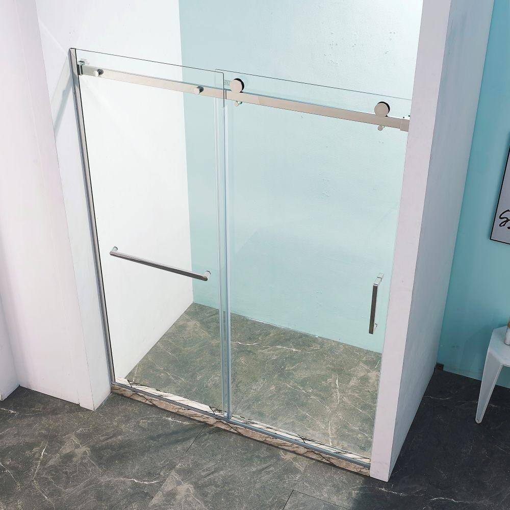 56-60" Brushed Nickel and Glass Sliding Shower Door