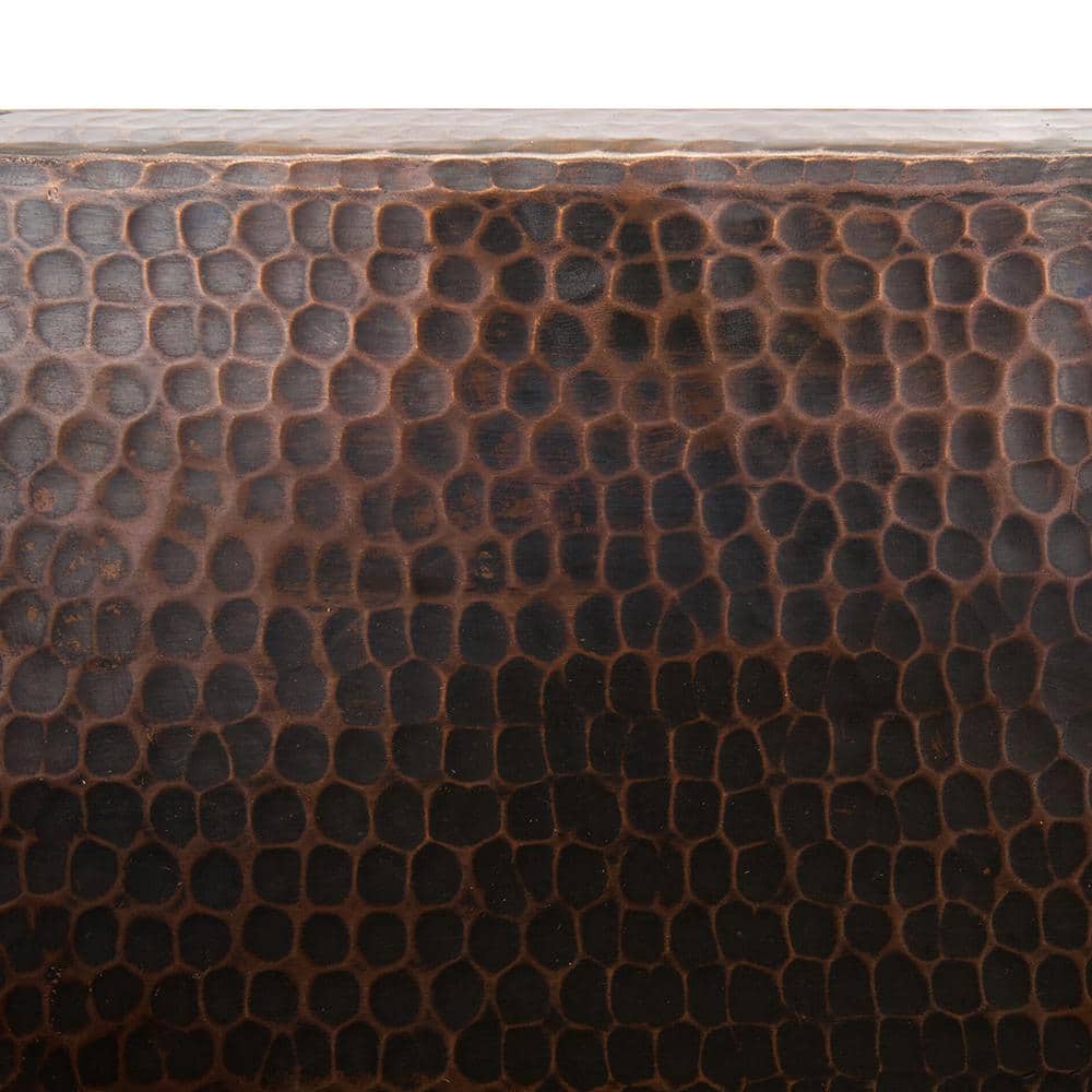 17'' Hammered Copper Square Bar/Prep Sink