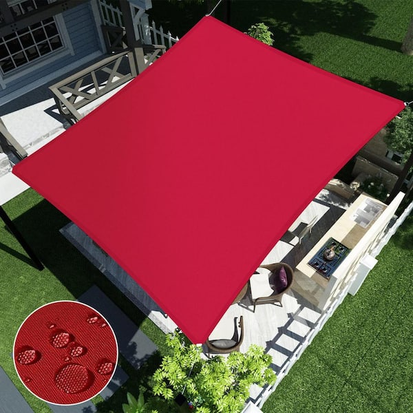 16 ft. x 16 ft. Red Square Heavy Weight Sun Shade Sail with UV Blockage and waterproof for Patio and Pool Cover