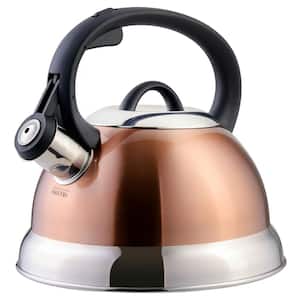 Flintshire 1.75 Qt. 7-Cups Stainless Steel Whistling Stovetop Tea Kettle in Copper
