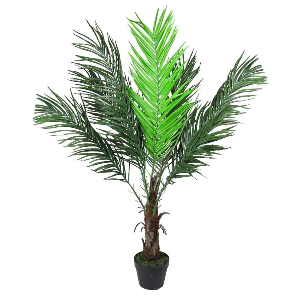 Northlight 47.25 in. Potted Brown and Green Artificial Phoenix Palm Tree  32036878 The Home Depot