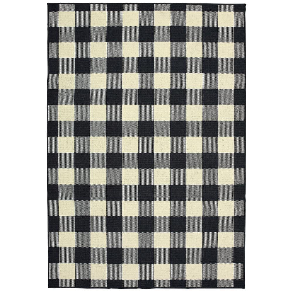 StyleWell Clio Ivory/Black 5 ft. x 8 ft. Buffalo Check Indoor/Outdoor Patio Area  Rug 871891 - The Home Depot