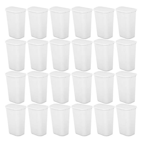 Sterilite 11.3 Gal. White Lift Top Lid Kitchen Wastebasket Plastic Household Trash Can (24-Pack)