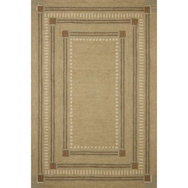Chris Love Julia Alfie Green / Natural 2 ft. 6 in. x 9 ft. 9 in.  Contemporary Runner Rug