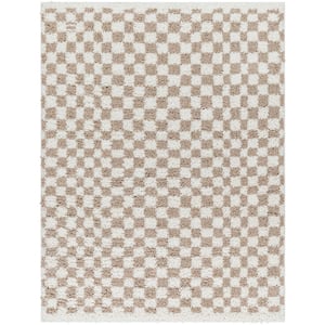 Birmingham Taupe 7 ft. x 9 ft. Checkered Indoor Area Rug