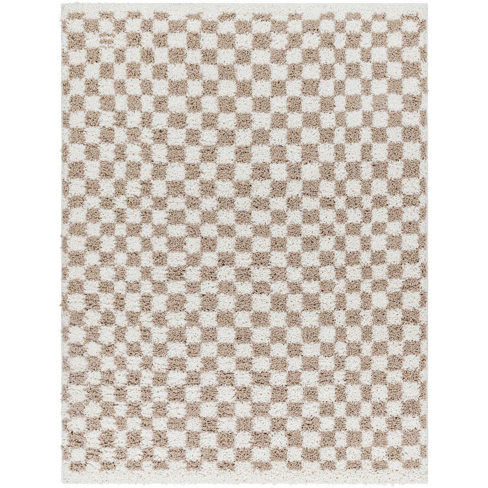 Birmingham Taupe 8 ft. x 10 ft. Checkered Indoor Area Rug