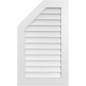 24 in. x 40 in. Octagonal Surface Mount PVC Gable Vent: Decorative with Standard Frame