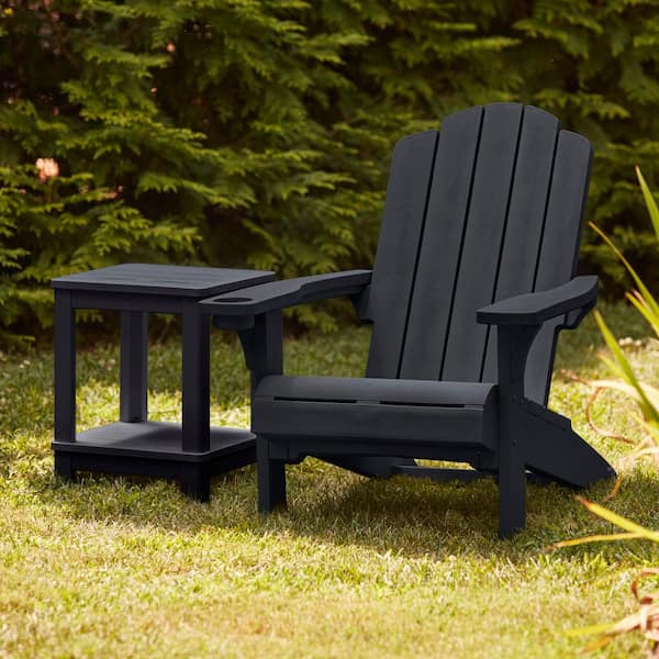 Keter Kiawah Resin Plastic Graphite Adirondack Chair 263606 - The