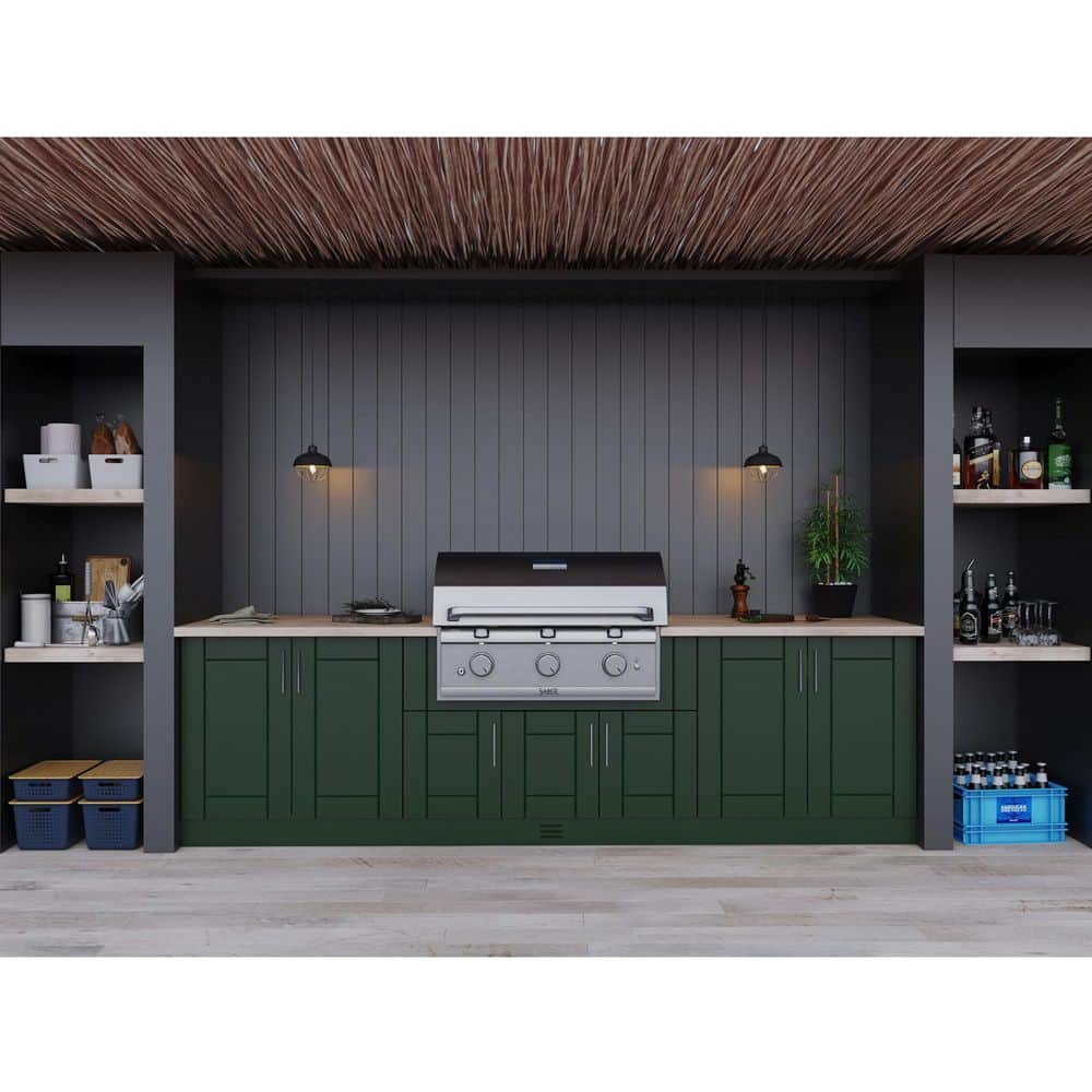 Batten Double Teak Outdoor Kitchen Cabinet Set + Reviews