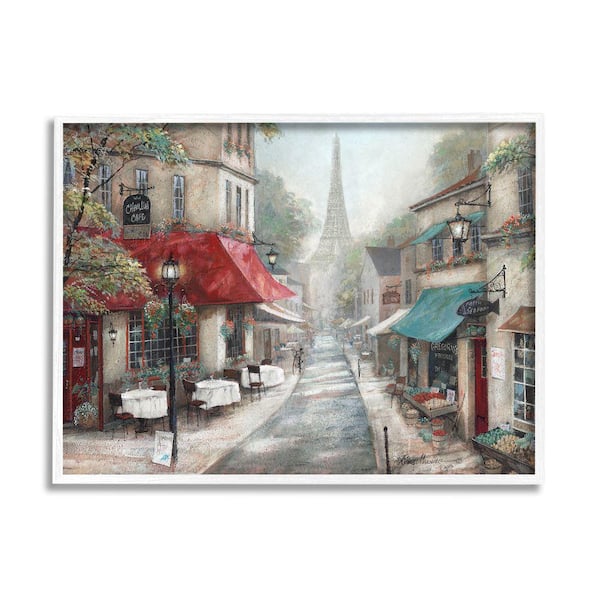 Stupell Industries Parisian Countryside Bistro Architecture By Ruane Manning Framed Print Architecture Texturized Art 24 in. x 30 in.