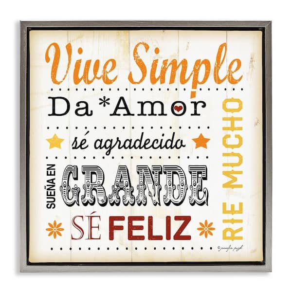 Stupell Industries Daily Inspirations by Jennifer Pugh Gray Floater Frame Typography Graphic Art Print 25 in. x 25 in.