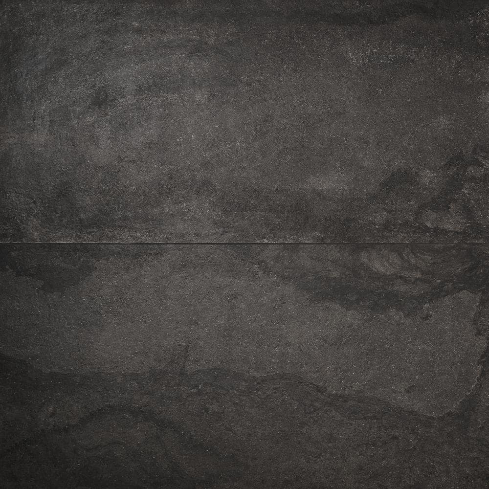Large Format Matte Black Porcelain Floor and Wall Tile