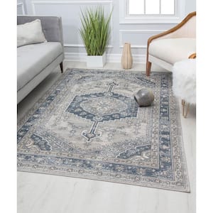 Milford Charcoal Lancaster Grey 8 ft. x 10 ft. Area Rug