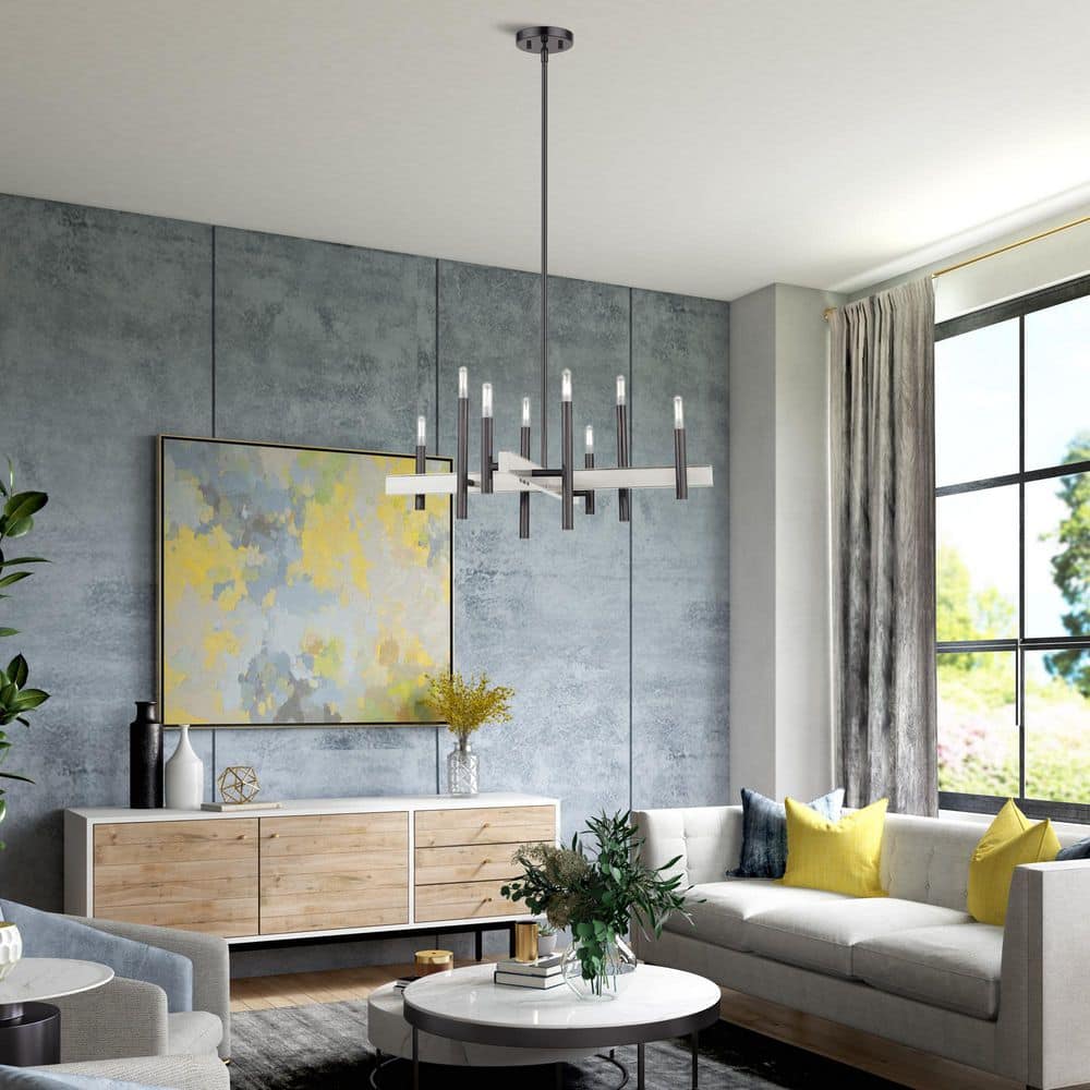 Denmark 8-Light Black Chrome Candelabra Chandelier
