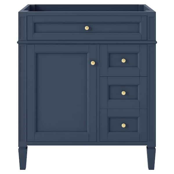 30 in. W x 33 in. H Bathroom Vanity Cabinet in Blue with 2 Drawers and Tip-Out Drawer(Sink Not Included)