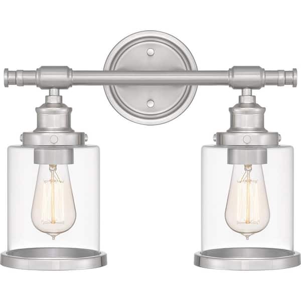 Quoizel Dixie 15 in. 2-Light Brushed Nickel Vanity Light