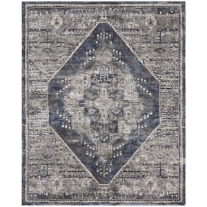 American Manor Blue 8 ft. x 10 ft. Bordered Traditional Area Rug