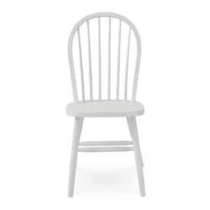 White Solid Wood Windsor Spindle Back Chair