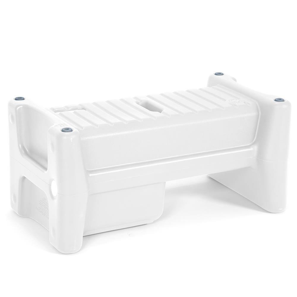 White Lightweight Plastic 2-Step Sibling Step Stool